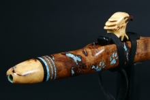 Black Oak Burl Native American Flute, Minor, Mid G-4, #D39H
